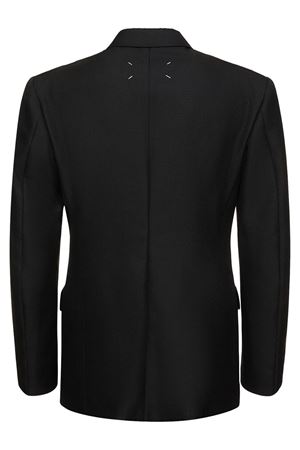 Blazer doppiopetto in cotone nero MAISON MARGIELA | SI1BN0003S49892900